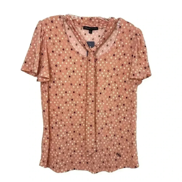 Adrienne Vittadini Flutter Sleeve Tie Neck Blouse - Picture 1 of 6